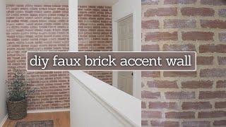 HOW TO MAKE BRICK PANELS LOOK REAL | **BUDGET** FAUX BRICK ACCENT WALL | Hallway Makeover pt 3