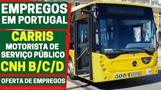 [CNH B/C/D] VAGAS PARA MOTORISTA EM PORTUGAL 2024