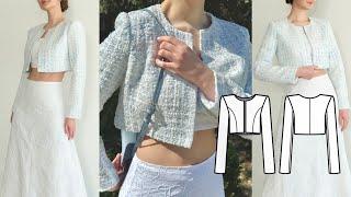 Chanel-Inspired Jacket Tutorial - How to Sew a Tweed Jacket + Sewing Pattern 🩵