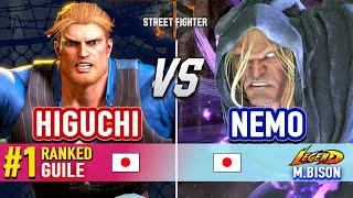 SF6  HIGUCHI (#1 Ranked Guile) vs NEMO (M.Bison)  Street Fighter 6 High Level Gameplay