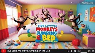 " Five Little Monkeys Jumping on the Bed | Fun Nursery Rhyme for Kids! ️"