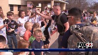 Video: National Guard member gathers letters from BA schools for soldiers