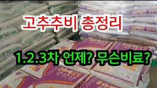 고추 추비 총정리  (농촌진흥청 고추추비 시비량소개)  1,2,3차추비 언제? 무슨비료? #고추추비1차 #고추추비비료 #고추추비요령 #고추다수확