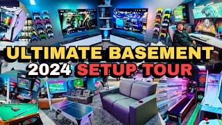 ULTIMATE Gaming Basement SETUP TOUR - CamXPetra Dual PS5 / PC BattleStation / Arcade & Bar Game Room