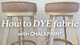 How to Dye Fabric with Chalk Paint | Kacha Furniture Paint | Metal Leaf | Bar Stools Makeover