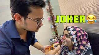 BLIND MAKEUP CHALLENGE ON YUSRA || joker hi bana diya