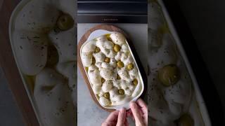 Easiest No-Knead Focaccia Recipe #recipe#focaccia#olive#satisfying#asmr#bread#shorts#viral#homemade