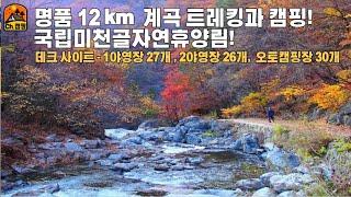 우리나라 휴양림 중 가장 큰 규모의 12km 계곡트레킹과 계곡 캠핑을 생각하신다면 단연코 으뜸이라고 할 수 있는 미천골자연휴양림