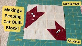 Sew a Peeping Cat Quilt Block | Easy Quilt Block for Beginners | Sewing a Cat Quilt | DIY Quilt