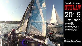 First Race 2019, small trimaran, Amazing weather!