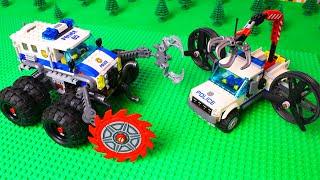 LEGO experimental police trucks, Bulldozer and pickup for kids