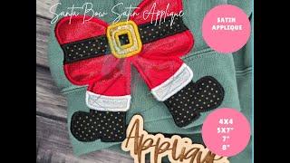 Viral Side Bow Sweatshirt Tutorial using our Satin Santa Bow from Applique Party