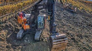 Volvo EC220eLN CAT D6 preprazione nuovo impianto vigneto Team Ghisolfi