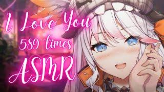 【3DIO ASMR】I Love You  589 Times  Whispering/Kisses/L-Bomb/Heartbeats/睡眠導入/囁き