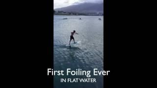 First to break the Flat Water SUP Surfboard Foiling