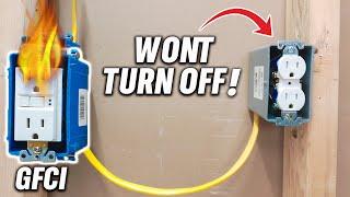 How To Wire A GFCI With An Outlet That Won't Turn OFF! DIY