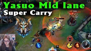 Yasuo Wild Rift | Hot Girl rank Sovereign 200 LP play Yasuo is Amazing - Carry team very strong