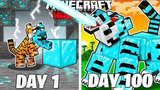 I Survived 100 Days as a DIAMOND TIGER in HARDCORE Minecraft