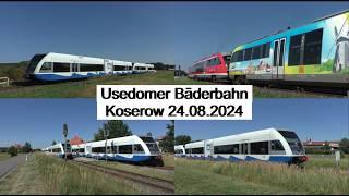 Usedomer Bäderbahn (UBB) in Koserow am 24.08.2024 - FHD