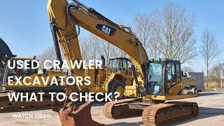 Inspection of used crawler excavators by German professionals. See what is checked from an expert.