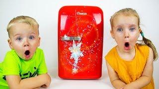 Kids Pretend Play with TOY REFRIGERATOR | Magical Funny Stories for kids with Gaby and Alex