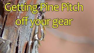 Get pine pitch (sap) (tar) off your hiking gear