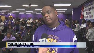 Miles College Purple Marching Machine preparing to compete in ESPN's Band of the Year competition