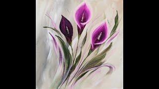 How to Paint Calla Lily / Flower Painting / Blending Acrylics / Calla Lilie / Blumenmalerei / V371