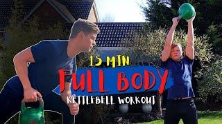 15 min Full Body Kettlebell Workout / No Repeat / Basic but Not Easy