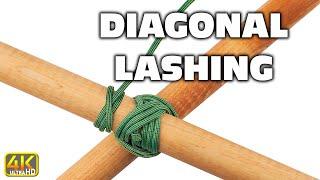 How to Tie A Diagonal Lashing - Scouting Skill (4k UHD) #survival