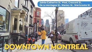 Downtown Montreal Walk Tour in 4K - Centre ville de Montréal 2024