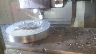 Helical Solutions Milling CNC with Glowing Red Endmill