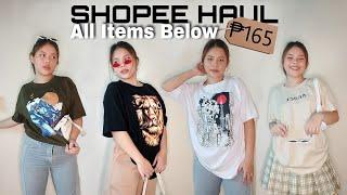 Oversized T Shirt Haul | BUYING 5-STAR RATED SHIRTS FROM SHOPEE  | affordable try-on shopee haul 