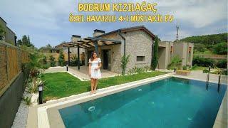 Bodrum Kızılağaç Özel Havuzlu Satılık 4+1 Tek Katlı Müstakil Ev