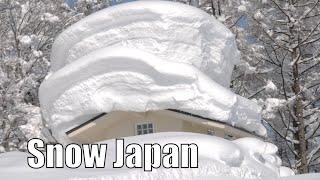 Beautiful snowy Japan. Nagano, Gifu and Toyama prefectures covered by snow.