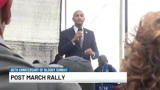 Politicians speak about voting rights at Selma bridge crossing