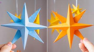 Easy DIY 3D Paper Star | How to make 3D Star Ornaments with Paper | Christmas Decoration Ideas