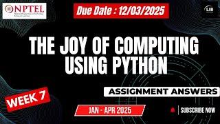 The Joy of Computing Using Python Week 7 NPTEL Assignment Answers | Jan 2025 | Learn in brief