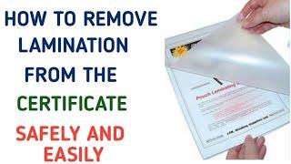 How to remove lamination from the certificate very safely and easily | Easy iron box tricks