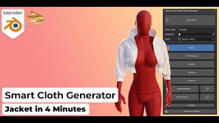 Smart Cloth Generator for Blender - Fast Tutorial - Making a Stiff Collar Jacket using DivineCut