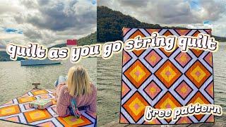 make a quilt as you go quilt from start to finish (free pattern + full tutorial, beginner friendly)