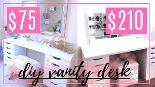 DIY IKEA VANITY DESK DUPE!! + ORGANIZATION IDEAS