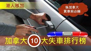 加拿大10大失車排行榜 | 加拿大買車前必睇 | 港人救生艇 Stream A & Stream B 移民加拿大