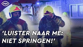 Bewoners SPRINGEN uit BRANDENDE WONING | Als de Brandweer | KIJK