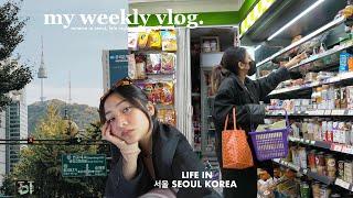 VLOG • Autumn in Seoul, Late Night Walks in MyeongDong, Visiting Hongdae, Noryangjin Market & more