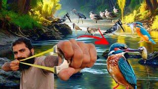 Slingshot Hunting Water Birds | Primitive Technology Hunting Wild Birds 