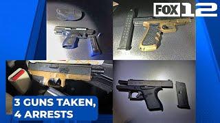 Portland police take 3 illegal guns, make 4 arrests