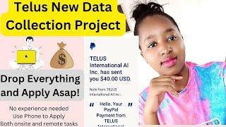 Up to $40/Task. Open Data Collection Project at Telus Inc. Apply Now.