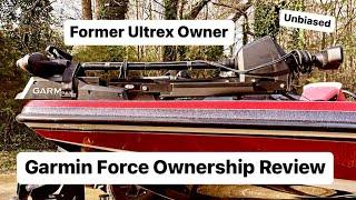 Reviewing the Garmin Force Trolling Motor vs Minn Kota Ultrex #bassfishing #bassboats