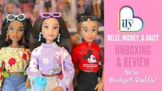 Disney ILY 4Ever Belle, Mickey Mouse, Daisy Duck - Budget Dolls Unboxing